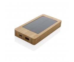 Bambusowy power bank 8000 mAh, ładowarka słoneczna P322.399