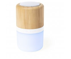 Bambusowy głośnik bezprzewodowy 3W, lampka LED V0365