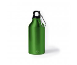 Butelka sportowa 400 ml z aluminium z recyklingu, z karabińczykiem V1065