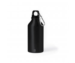 Butelka sportowa 400 ml z aluminium z recyklingu, z karabińczykiem V1065