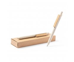 Zestaw piśmienny ze słomy pszenicznej, długopis i ołówek mechaniczny V9351
