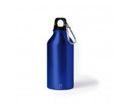 Butelka sportowa 400 ml z aluminium z recyklingu, z karabińczykiem V1065