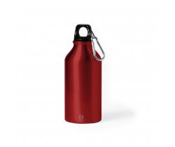 Butelka sportowa 400 ml z aluminium z recyklingu, z karabińczykiem V1065