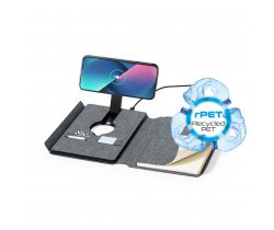 Wielofunkcyjny notatnik RPET A5, magnetyczna ładowarka bezprzewodowa 10W, power bank 5000 mAh V1302