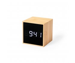 Bambusowy zegar na biurko, budzik V8310