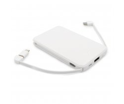 Power bank 5000 mAh ze zintegrowanymi kablami, adapter w komplecie V0905