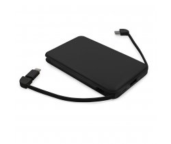 Power bank 5000 mAh ze zintegrowanymi kablami, adapter w komplecie | Presley V0905 / W
