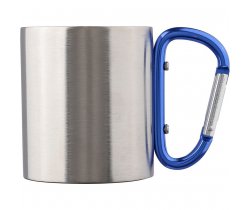 Metalowy kubek 185 ml z karabińczykiem V0646
