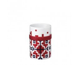 KUBEK PORCELANOWY, RED FOLKLORIC 250 ML