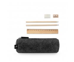 NOMAD. Wielofunkcyjne etui z filcu pochodzącego z recyklingu (100% rPET) z linijką, ołówkami, gumką i temperówką 11196