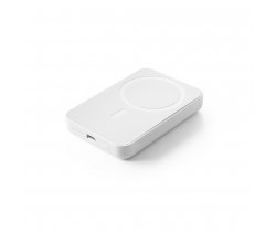 AMPERE 5. Magnetyczny power bank 5 000 mAh z superszybką ładowarką bezprzewodową 15 W wykonany w ABS pochodzącego z recyklingu (100% rABS) 97166