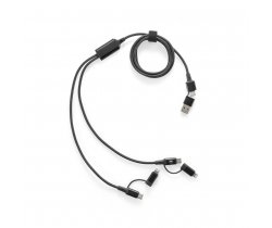 BERTOZZI. Super szybki kabel USB 6 w 1 wykonany z aluminium pochodzącego z recyklingu (20%) i PET pochodzącego z recyklingu (4%) 97146