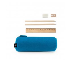 NOMAD. Wielofunkcyjne etui z filcu pochodzącego z recyklingu (100% rPET) z linijką, ołówkami, gumką i temperówką 11196