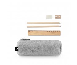 NOMAD. Wielofunkcyjne etui z filcu pochodzącego z recyklingu (100% rPET) z linijką, ołówkami, gumką i temperówką 11196