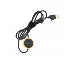 Długi drewniany kabel 4w1 z podświetlanym logo EG0598