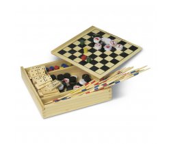 Zestaw gier: domino, mikado, szachy, warcaby, "Chińczyk" V6232