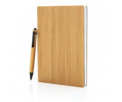 Bambusowy notatnik A5 z bambusowym długopisem P772.159