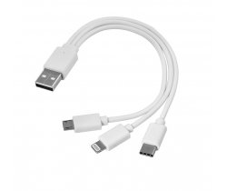 Kabel USB 3w1 micro USB + USB typ C + Lightning EG ZT7