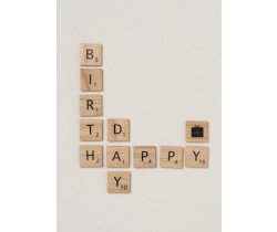 Kartka Happy Birthday Wooden letters