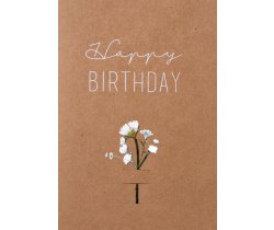 Kartka Happy Birthday suszone kwiaty