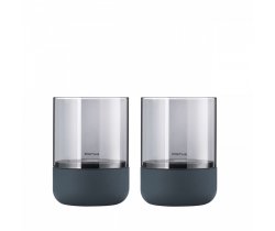 Zestaw 2 świeczników na tealight CALMA, steel gray