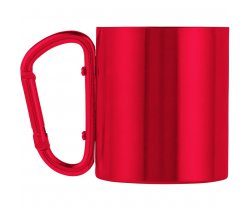 Metalowy kubek 185 ml z karabińczykiem V0646