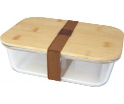 Pudełko śniadaniowe ze szkła Roby z bambusową pokrywką 113276
