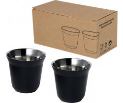 Duo zestaw filiżanek do espresso ze stali nierdzewnej z certyfikatem RCS 80 ml 100804