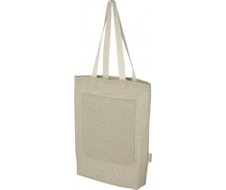 Pheebs torba na zakupy o pojemności 9 l z bawełny z recyklingu o gramaturze 150 g / m² i z przednią kieszenią 120643