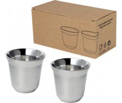 Duo zestaw filiżanek do espresso ze stali nierdzewnej z certyfikatem RCS 80 ml 100804